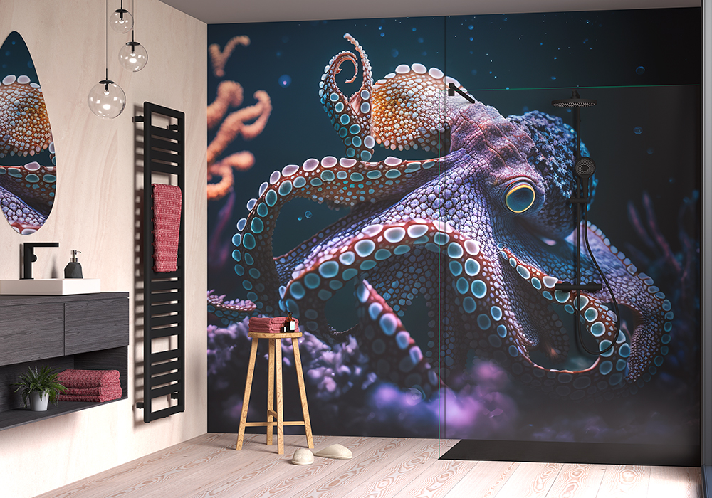 Kunstwerke in der Dusche